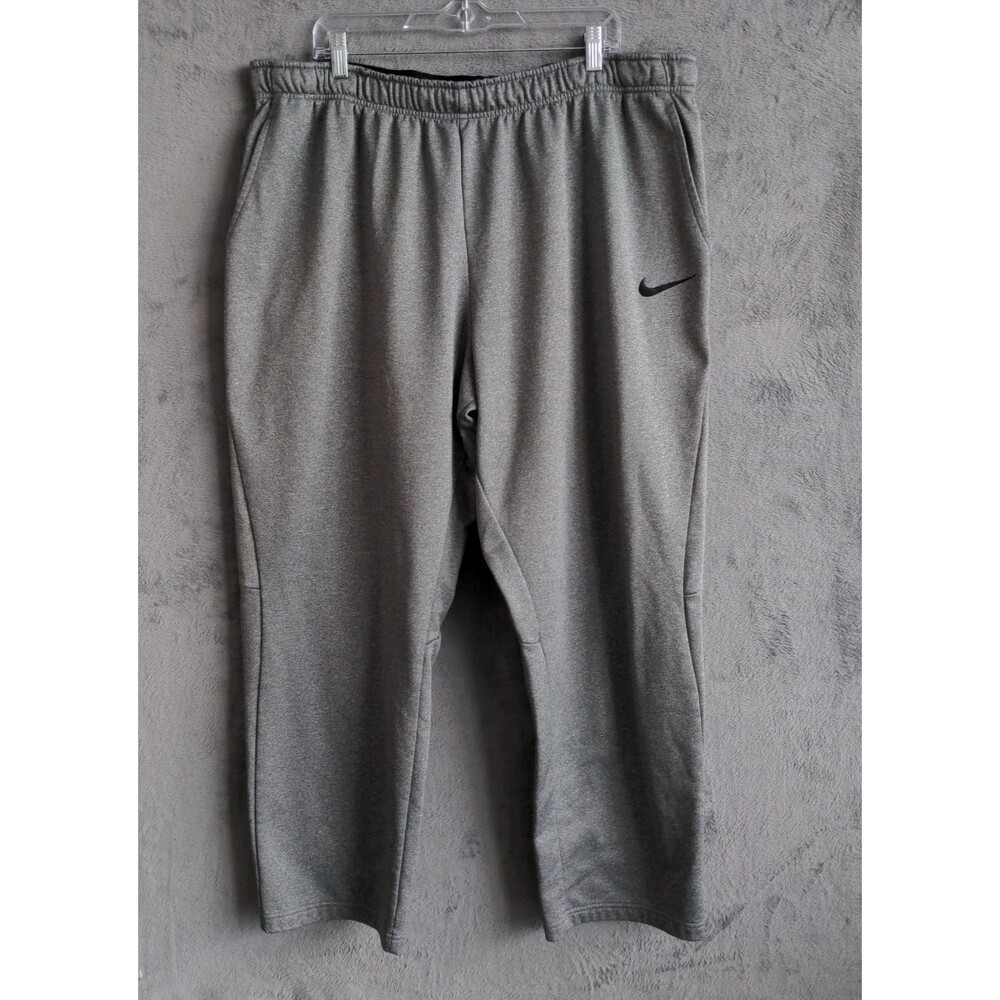 Nike Sweatpants Men's 4XL Grey Dri-FIT Drawstring Embroidered Swoosh Athletic